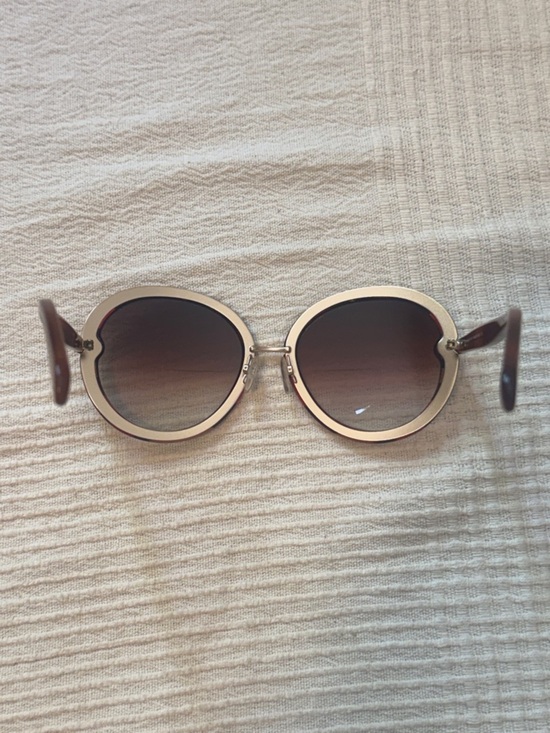 Emilio Pucci Oversized Round Sunglasses Acetate Multicolor Stripe Italy Gold main image 7